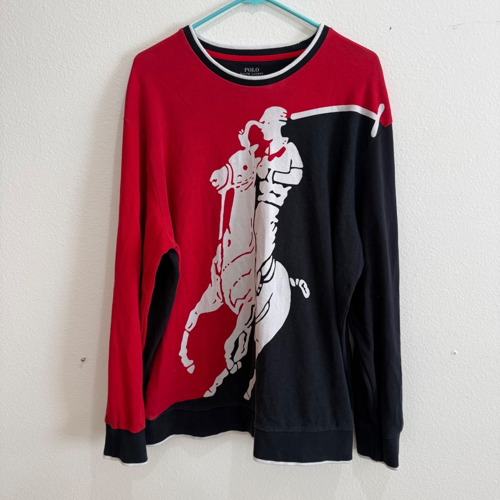 Polo Ralph Lauren Performance Big Pony Sweatshirt Red Black XL